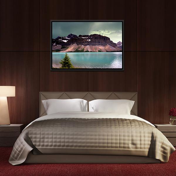 Alberta Glacier Lake Canvas Wall Art-5 Horizontal-Gallery Wrap-22" x 12"-Tiaracle