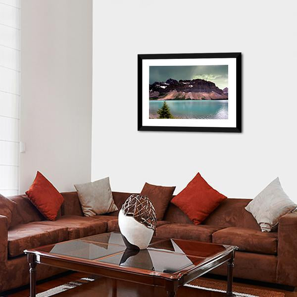 Alberta Glacier Lake Canvas Wall Art-5 Horizontal-Gallery Wrap-22" x 12"-Tiaracle