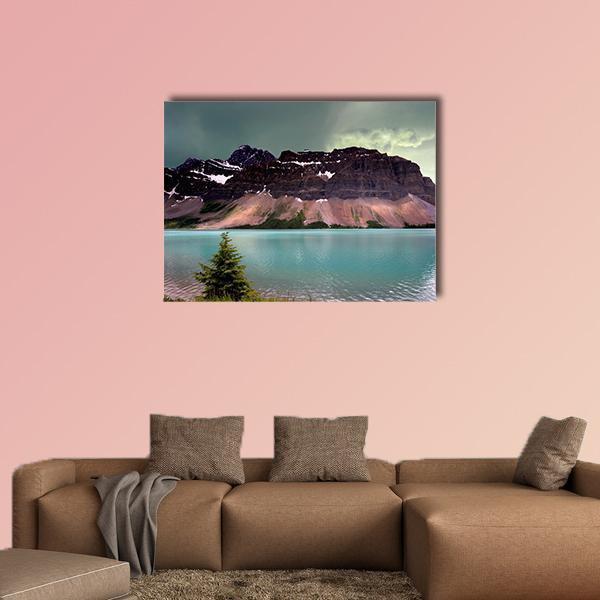 Alberta Glacier Lake Canvas Wall Art-1 Piece-Gallery Wrap-48" x 32"-Tiaracle