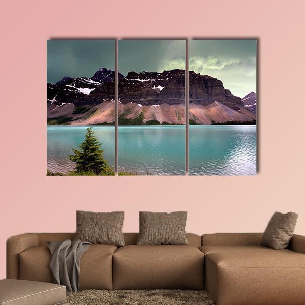 Alberta Glacier Lake Canvas Wall Art-3 Horizontal-Gallery Wrap-37" x 24"-Tiaracle
