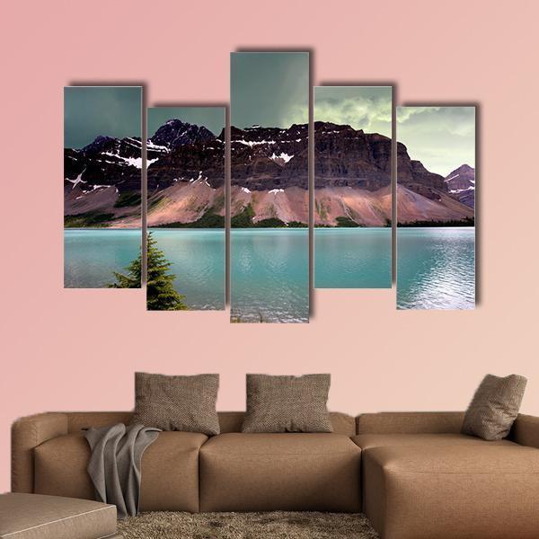 Alberta Glacier Lake Canvas Wall Art-5 Pop-Gallery Wrap-47" x 32"-Tiaracle