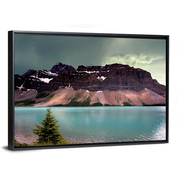 Alberta Glacier Lake Canvas Wall Art-3 Horizontal-Gallery Wrap-25" x 16"-Tiaracle