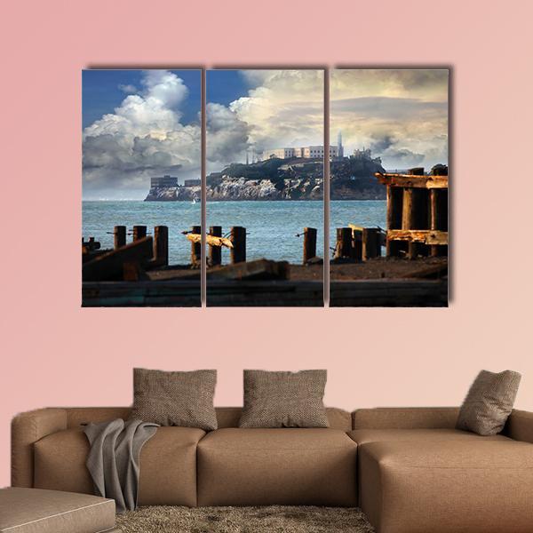 Alcatraz Federal Penitentiary Canvas Wall Art-3 Horizontal-Gallery Wrap-25" x 16"-Tiaracle