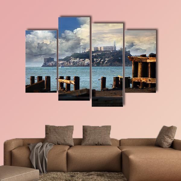 Alcatraz Federal Penitentiary Canvas Wall Art-4 Pop-Gallery Wrap-50" x 32"-Tiaracle