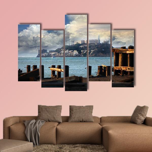 Alcatraz Federal Penitentiary Canvas Wall Art-5 Pop-Gallery Wrap-47" x 32"-Tiaracle