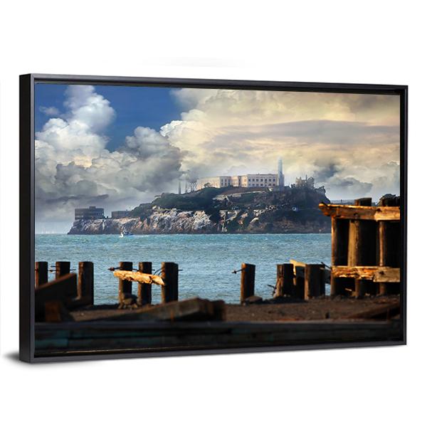 Alcatraz Federal Penitentiary Canvas Wall Art-3 Horizontal-Gallery Wrap-25" x 16"-Tiaracle
