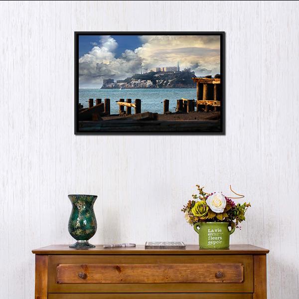Alcatraz Federal Penitentiary Canvas Wall Art-3 Horizontal-Gallery Wrap-25" x 16"-Tiaracle