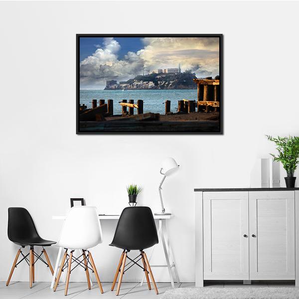Alcatraz Federal Penitentiary Canvas Wall Art-3 Horizontal-Gallery Wrap-25" x 16"-Tiaracle