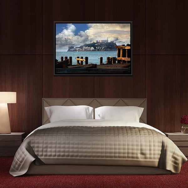 Alcatraz Federal Penitentiary Canvas Wall Art-3 Horizontal-Gallery Wrap-25" x 16"-Tiaracle