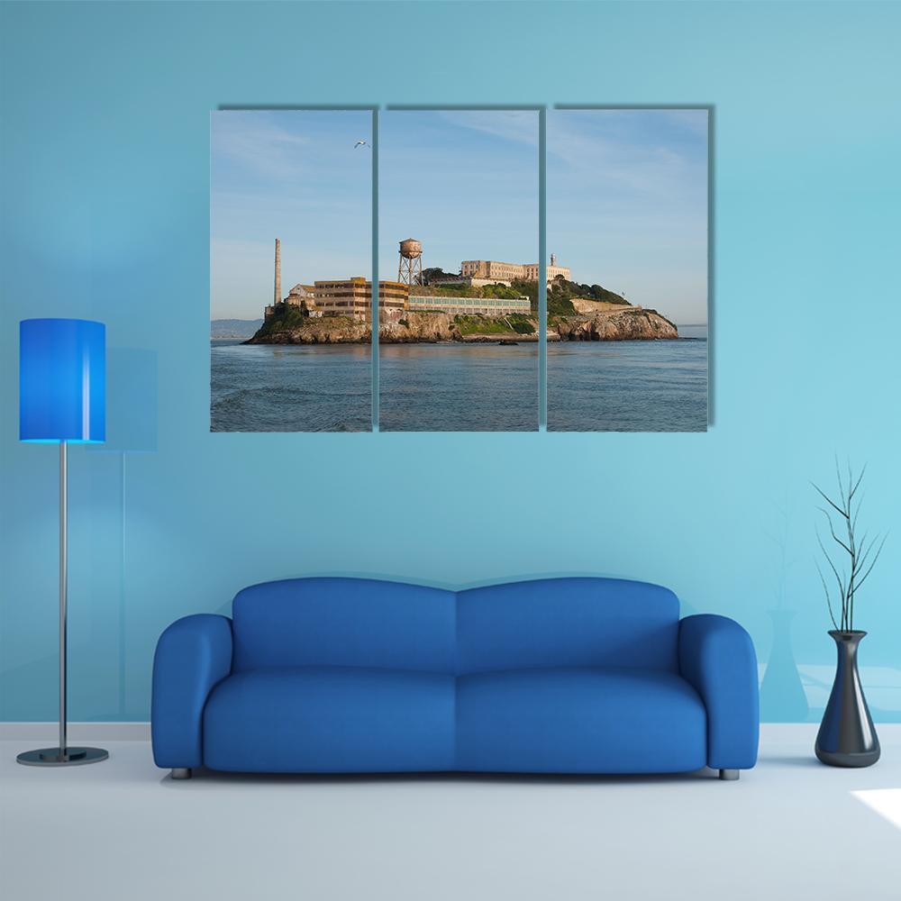 Alcatraz Island In San Francisco Canvas Wall Art-3 Horizontal-Gallery Wrap-37&quot; x 24&quot;-Tiaracle