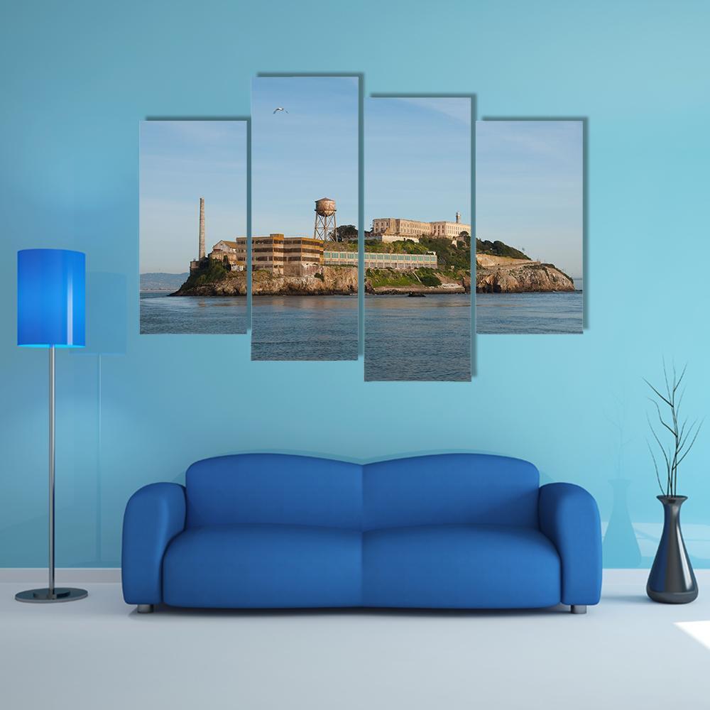 Alcatraz Island In San Francisco Canvas Wall Art-4 Pop-Gallery Wrap-50&quot; x 32&quot;-Tiaracle
