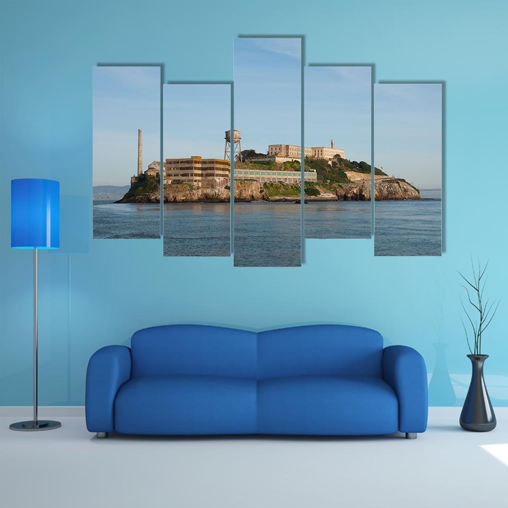 Alcatraz Island In San Francisco Canvas Wall Art-5 Pop-Gallery Wrap-47&quot; x 32&quot;-Tiaracle