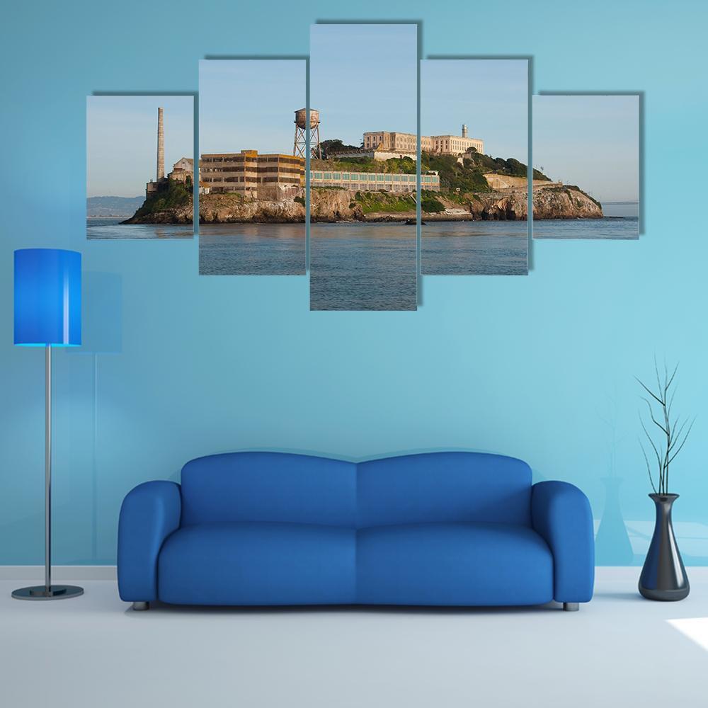 Alcatraz Island In San Francisco Canvas Wall Art-5 Star-Gallery Wrap-62&quot; x 32&quot;-Tiaracle
