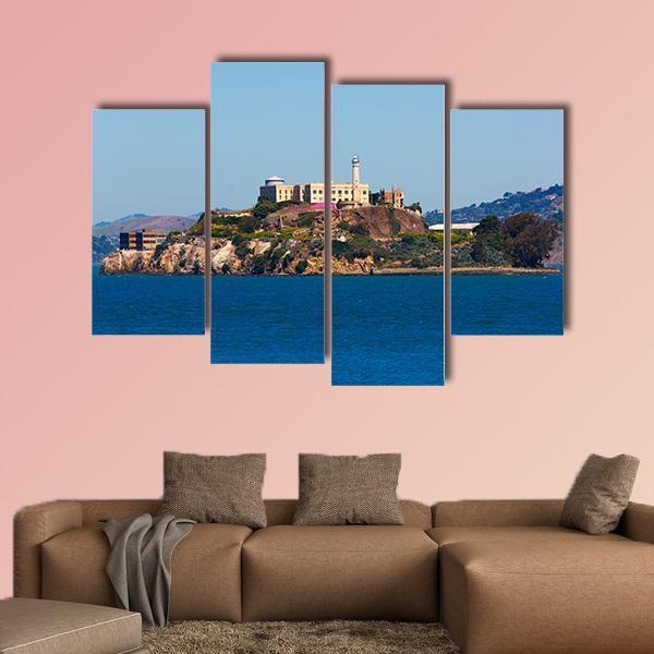 Alcatraz Island Penitentiary In San Francisco Canvas Wall Art-4 Pop-Gallery Wrap-50" x 32"-Tiaracle