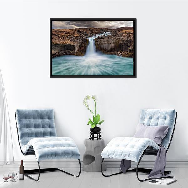 Aldeyjarfoss Fall Canvas Wall Art-5 Horizontal-Gallery Wrap-22" x 12"-Tiaracle