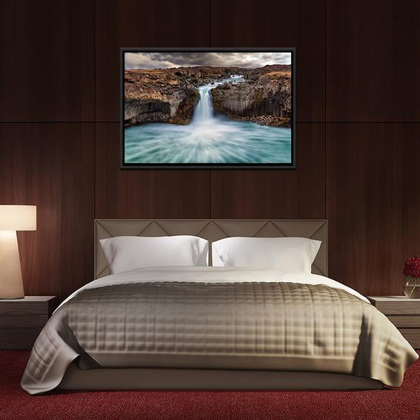 Aldeyjarfoss Fall Canvas Wall Art-5 Horizontal-Gallery Wrap-22" x 12"-Tiaracle