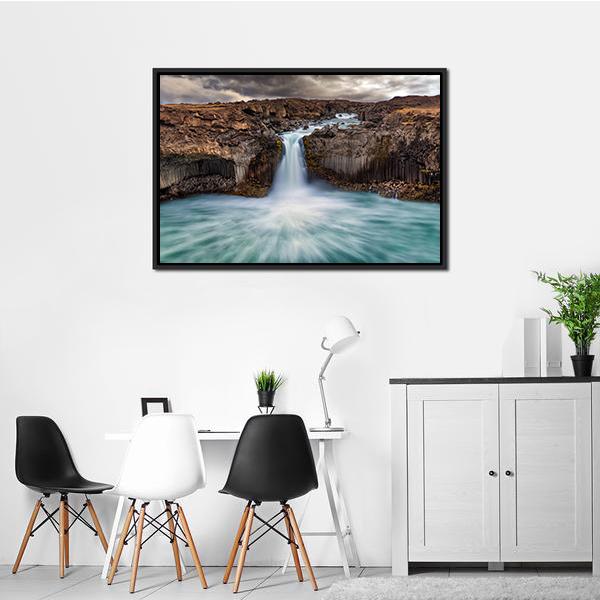 Aldeyjarfoss Fall Canvas Wall Art-3 Horizontal-Gallery Wrap-25" x 16"-Tiaracle