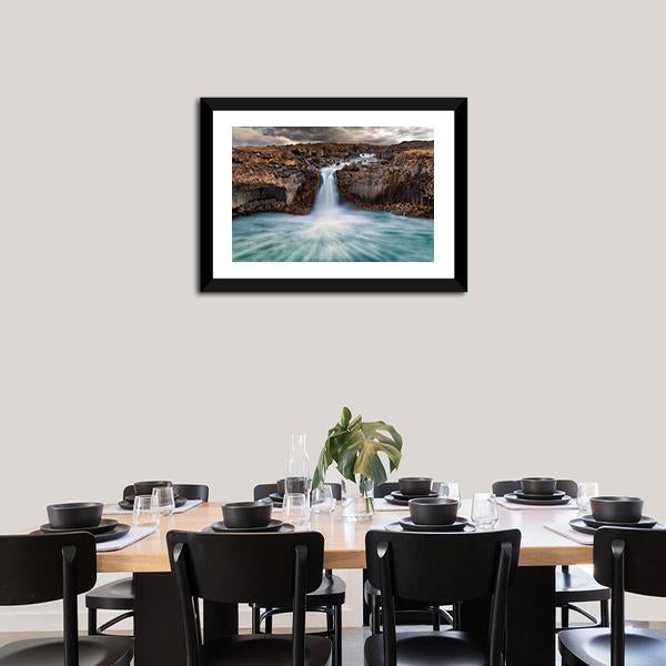 Aldeyjarfoss Fall Canvas Wall Art-5 Horizontal-Gallery Wrap-22" x 12"-Tiaracle