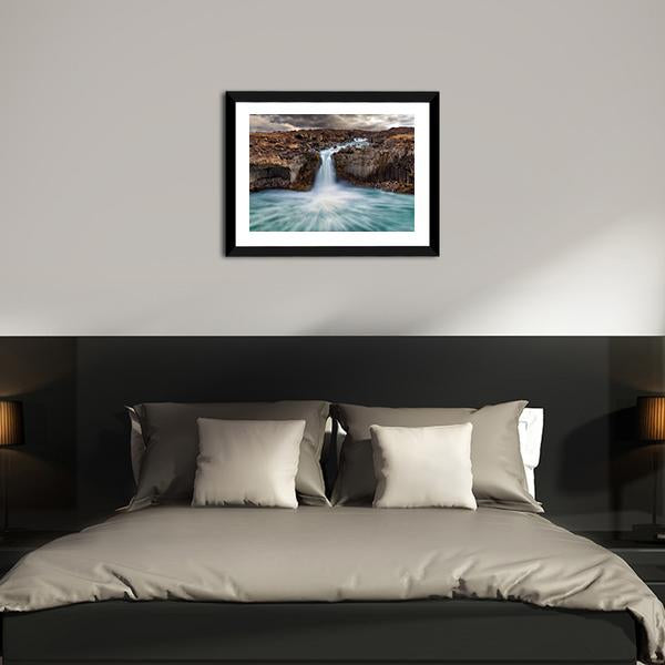 Aldeyjarfoss Fall Canvas Wall Art-5 Horizontal-Gallery Wrap-22" x 12"-Tiaracle