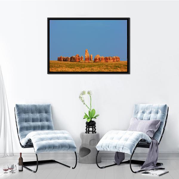 Ale Stones In Sweden Canvas Wall Art-1 Piece-Floating Frame-24" x 16"-Tiaracle