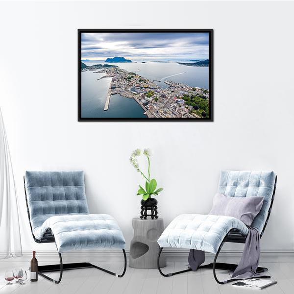 Alesund Norway Canvas Wall Art-3 Horizontal-Gallery Wrap-25" x 16"-Tiaracle