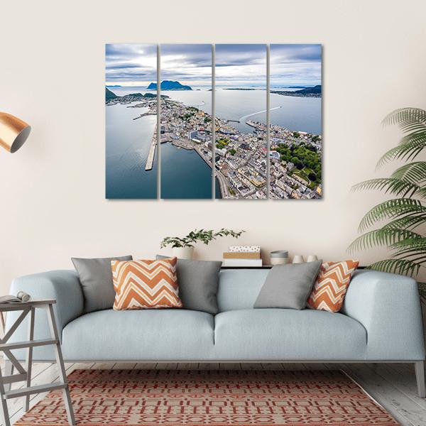 Alesund Norway Canvas Wall Art-4 Horizontal-Gallery Wrap-34" x 24"-Tiaracle