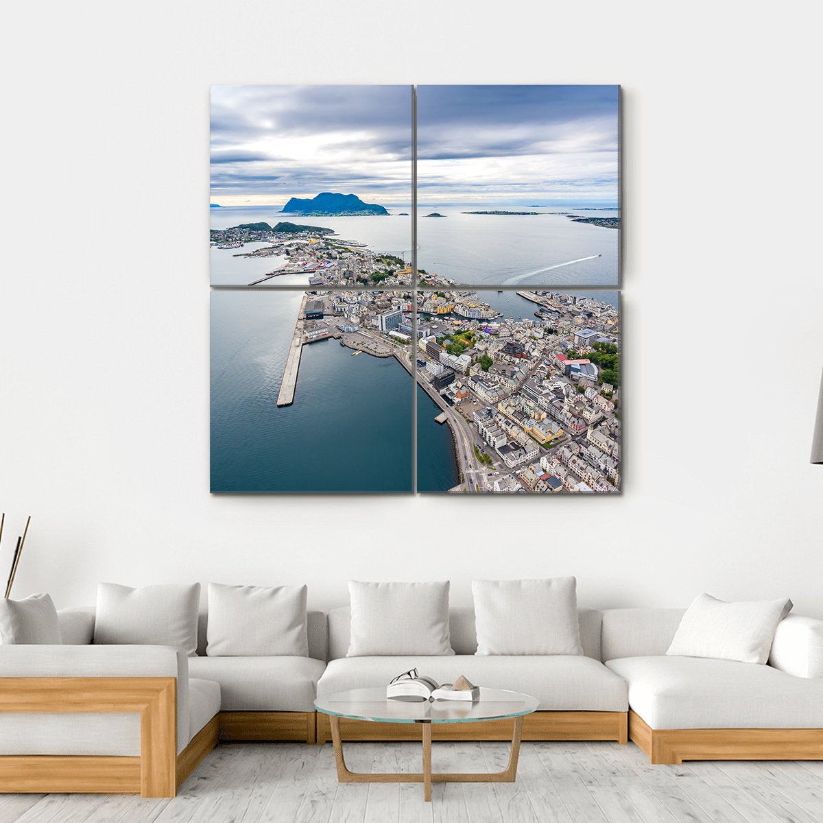 Alesund Norway Canvas Wall Art-4 Square-Gallery Wrap-17" x 17"-Tiaracle