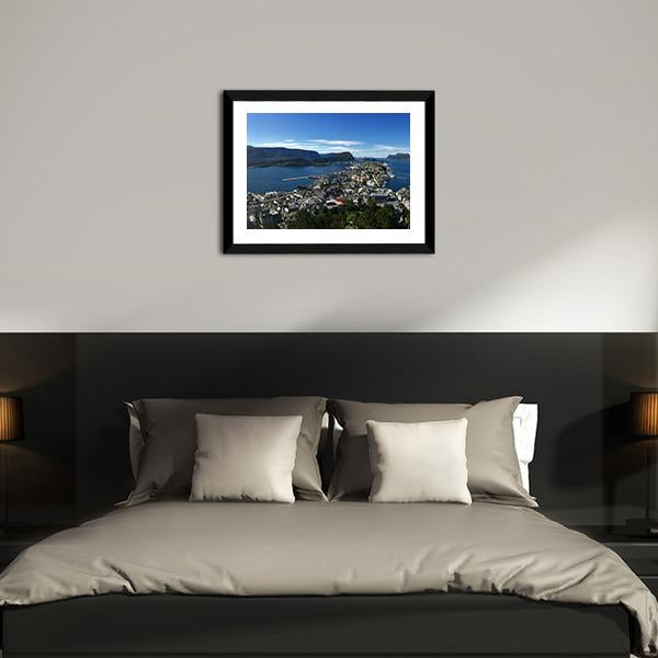 Alesund Sea In Norway Panoramic Canvas Wall Art-1 Piece-36" x 12"-Tiaracle