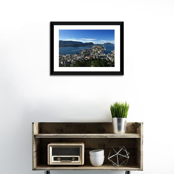 Alesund Sea In Norway Panoramic Canvas Wall Art-1 Piece-36" x 12"-Tiaracle