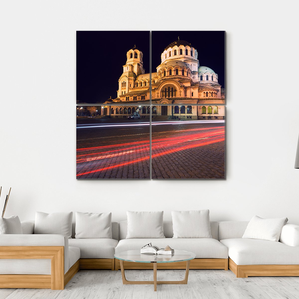 Alexander Nevski Cathedral In Sofia Canvas Wall Art-4 Square-Gallery Wrap-17" x 17"-Tiaracle