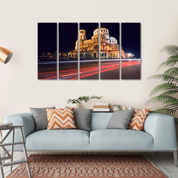 Alexander Nevski Cathedral In Sofia Canvas Wall Art-5 Horizontal-Gallery Wrap-22" x 12"-Tiaracle