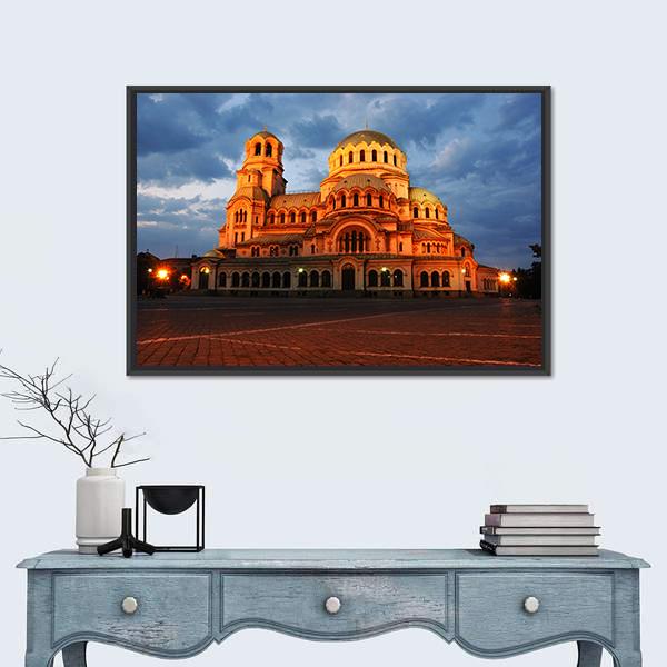 Alexander Nevsky Cathedral Canvas Wall Art-1 Piece-Floating Frame-24" x 16"-Tiaracle