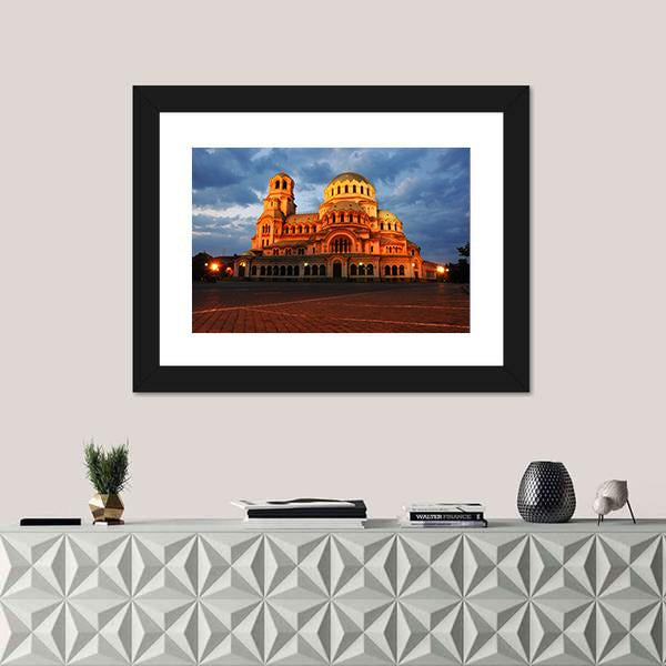 Alexander Nevsky Cathedral Canvas Wall Art-1 Piece-Framed Print-20" x 16"-Tiaracle