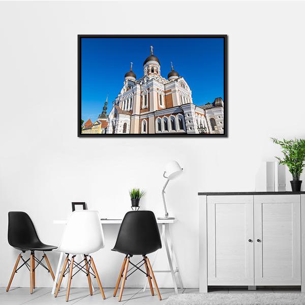 Alexander Nevsky Cathedral in Tallinn Canvas Wall Art-1 Piece-Floating Frame-24" x 16"-Tiaracle