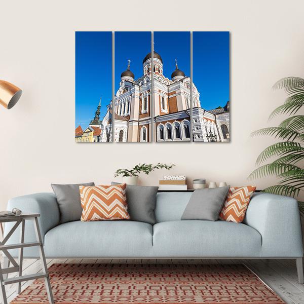 Alexander Nevsky Cathedral in Tallinn Canvas Wall Art-4 Square-Gallery Wrap-17" x 17"-Tiaracle