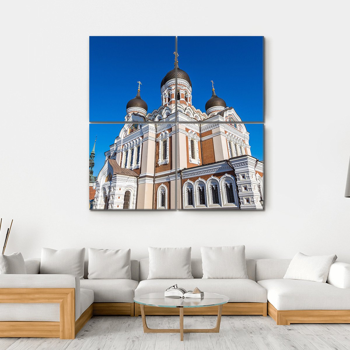 Alexander Nevsky Cathedral in Tallinn Canvas Wall Art-4 Square-Gallery Wrap-17" x 17"-Tiaracle