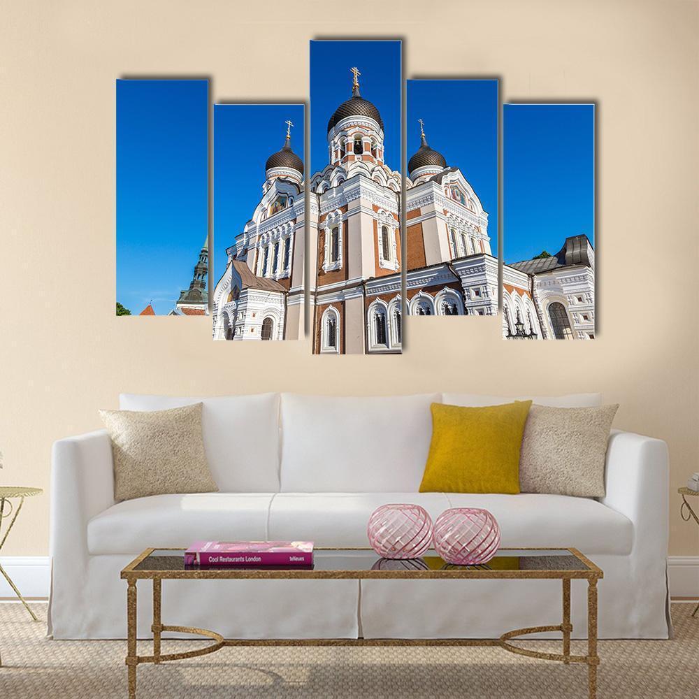 Alexander Nevsky Cathedral in Tallinn Canvas Wall Art-5 Pop-Gallery Wrap-47" x 32"-Tiaracle
