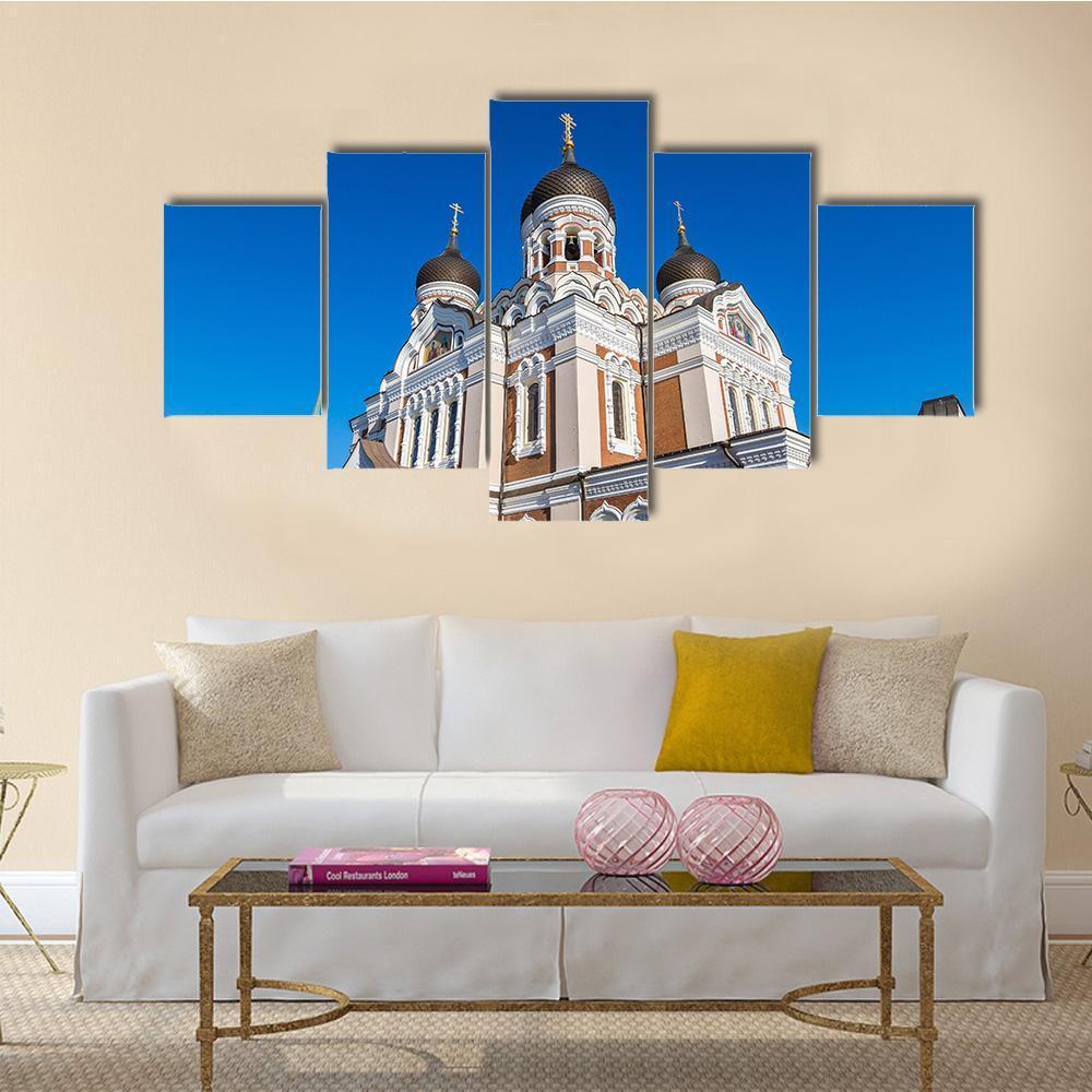 Alexander Nevsky Cathedral in Tallinn Canvas Wall Art-5 Pop-Gallery Wrap-47" x 32"-Tiaracle