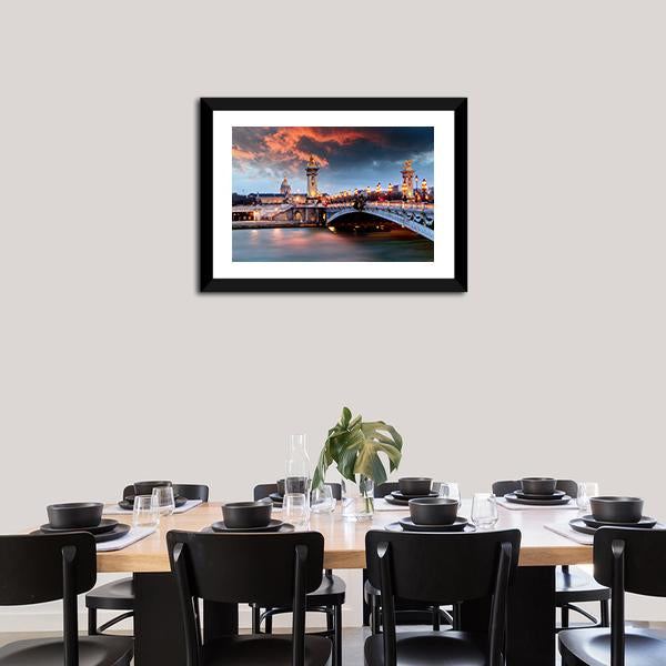 Alexandre Bridge lll In Paris Canvas Wall Art-3 Horizontal-Gallery Wrap-25" x 16"-Tiaracle