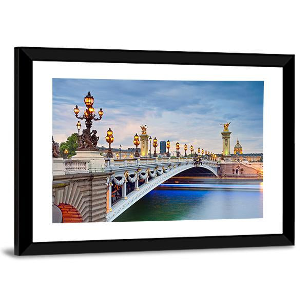 Alexandre III Bridge Located In Paris Canvas Wall Art-5 Horizontal-Gallery Wrap-22" x 12"-Tiaracle