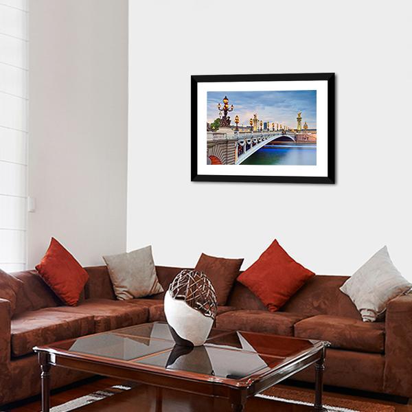 Alexandre III Bridge Located In Paris Canvas Wall Art-5 Horizontal-Gallery Wrap-22" x 12"-Tiaracle