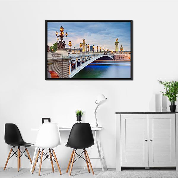 Alexandre III Bridge Located In Paris Canvas Wall Art-3 Horizontal-Gallery Wrap-25" x 16"-Tiaracle
