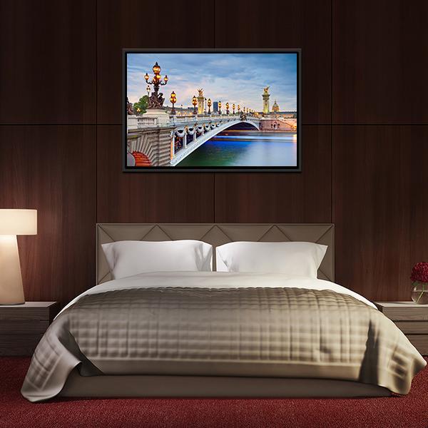 Alexandre III Bridge Located In Paris Canvas Wall Art-3 Horizontal-Gallery Wrap-25" x 16"-Tiaracle