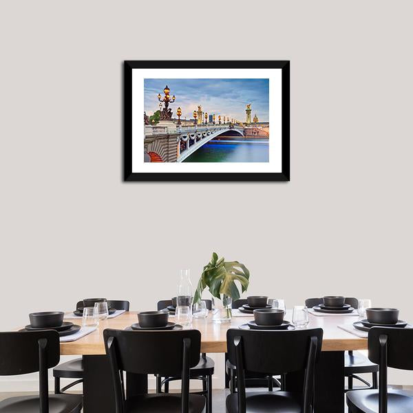 Alexandre III Bridge Located In Paris Canvas Wall Art-3 Horizontal-Gallery Wrap-25" x 16"-Tiaracle