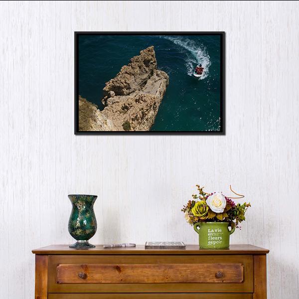 Algarve Beach In Portugal Vertical Canvas Wall Art-3 Vertical-Gallery Wrap-12" x 25"-Tiaracle