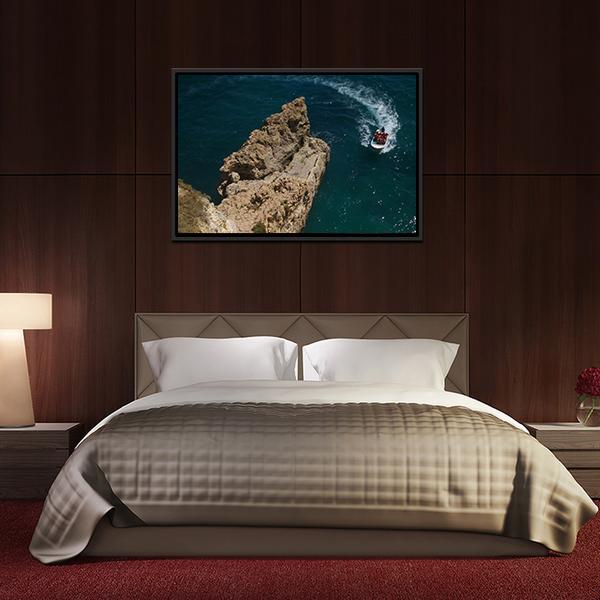 Algarve Beach In Portugal Vertical Canvas Wall Art-3 Vertical-Gallery Wrap-12" x 25"-Tiaracle