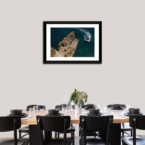 Algarve Beach In Portugal Vertical Canvas Wall Art-3 Vertical-Gallery Wrap-12" x 25"-Tiaracle