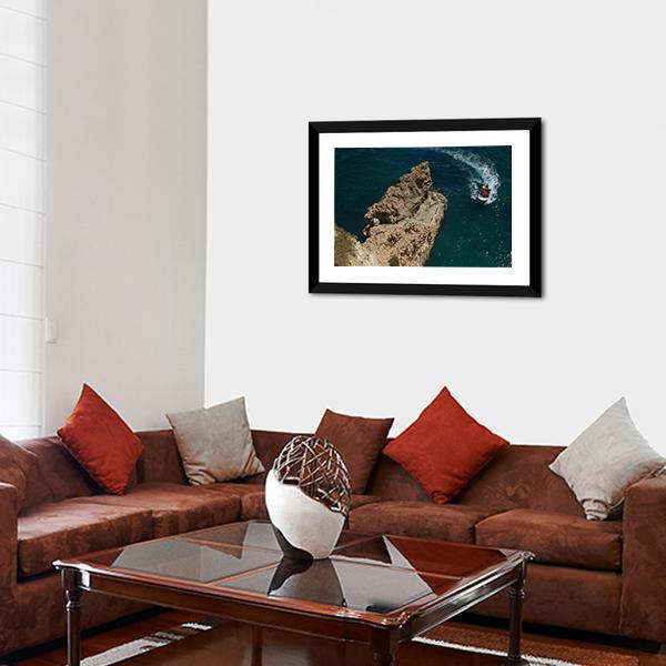 Algarve Beach In Portugal Vertical Canvas Wall Art-3 Vertical-Gallery Wrap-12" x 25"-Tiaracle