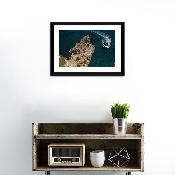 Algarve Beach In Portugal Vertical Canvas Wall Art-3 Vertical-Gallery Wrap-12" x 25"-Tiaracle