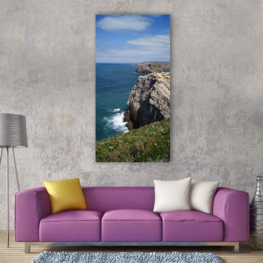 Algarve West Coast Beach In Portugal Vertical Canvas Wall Art-3 Vertical-Gallery Wrap-12" x 25"-Tiaracle